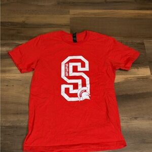 Mens Gildan Softstyle Spartans Red Graphic Short Sleeve Size Small